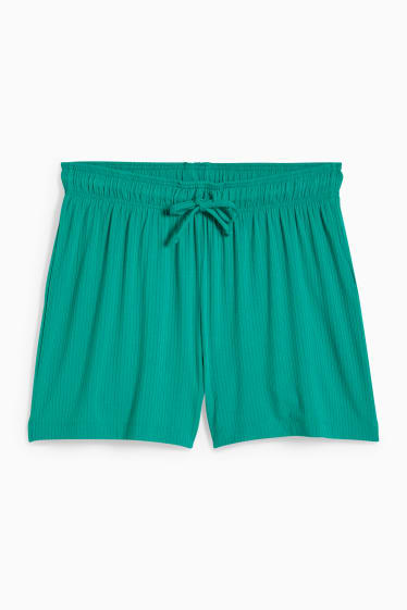 Donna - Shorts pigiama - con viscosa - verde