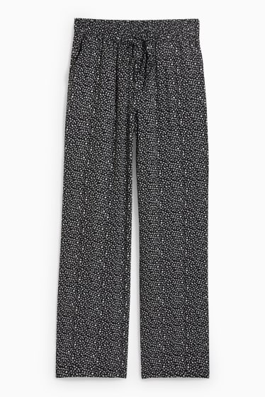 Mujer - Pantalón de tela - mid waist - palazzo - estampado - negro