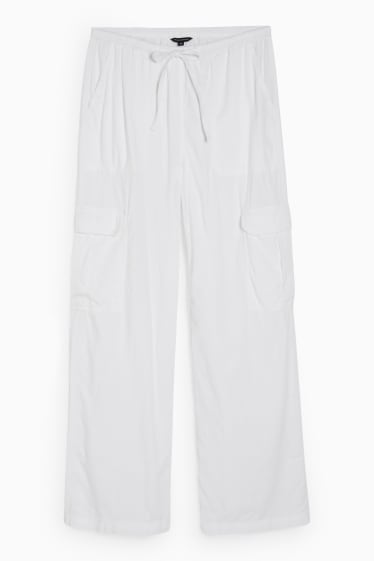 Women - CLOCKHOUSE - cargo trousers - mid-rise waist - relaxed fit - cremewhite