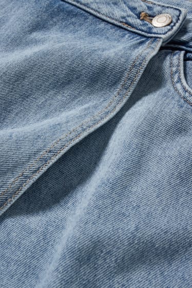Damen - Jeans-Skort - High Waist - helljeansblau