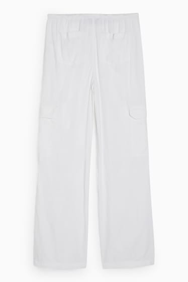 Women - CLOCKHOUSE - cargo trousers - mid-rise waist - relaxed fit - cremewhite