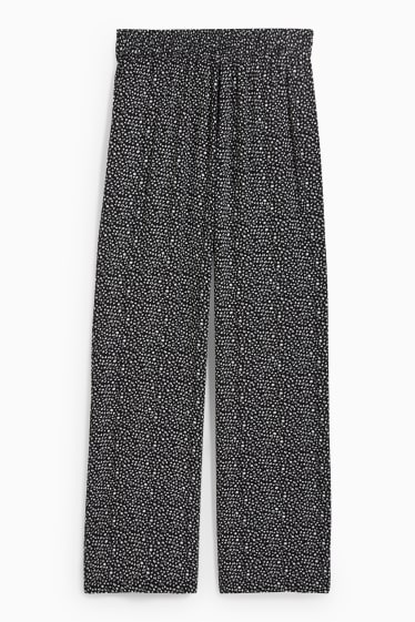 Mujer - Pantalón de tela - mid waist - palazzo - estampado - negro