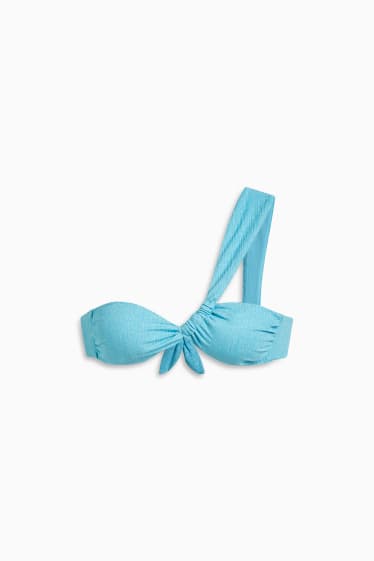 Dames - Braziliaanse bikinitop - bandeau - voorgevormd - lichtturquoise