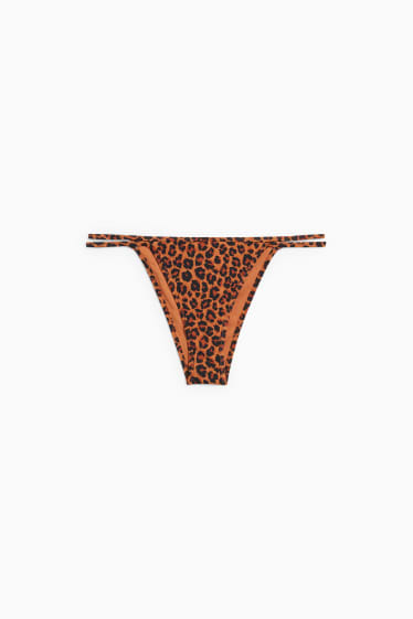 Donna - CLOCKHOUSE - slip bikini brasiliano - vita bassa - fantasia - marrone