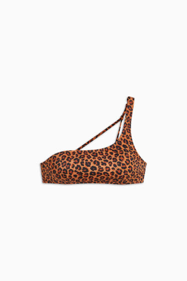 Dames - Braziliaanse bikinitop - voorgevormd - met patroon - bruin