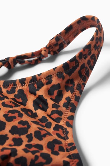 Dames - Braziliaanse bikinitop - voorgevormd - met patroon - bruin