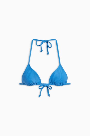Dames - Braziliaanse bikinitop - triangel - voorgevormd - blauw