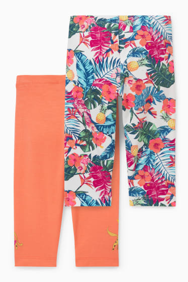 Kinderen: meisjes - Set van 2 - legging - oranje