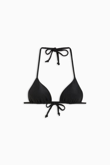 Femei - Top bikini brazilian - cupe triunghiulare - vătuit - negru
