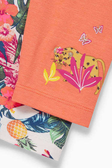 Kinderen: meisjes - Set van 2 - legging - oranje