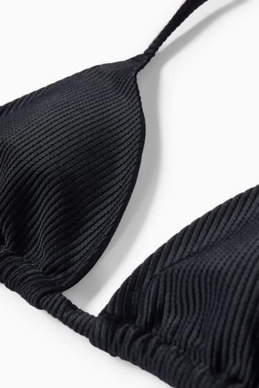 Femei - Top bikini brazilian - cupe triunghiulare - vătuit - negru
