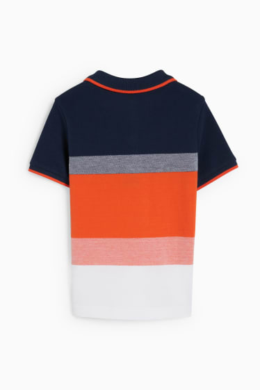 Kinder - Poloshirt - gestreift - orange