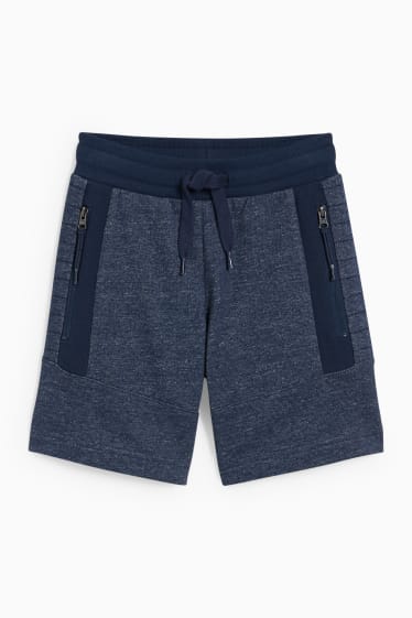 Enfants garçons - Bermudas en molleton - bleu foncé-chiné