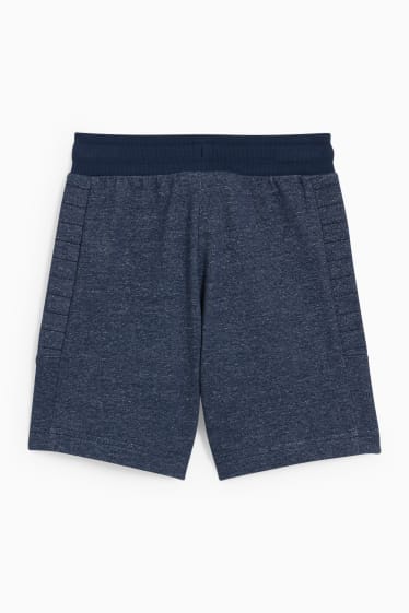Enfants garçons - Bermudas en molleton - bleu foncé-chiné