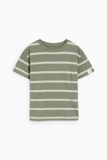 Kinder - Kurzarmshirt - gestreift - grün