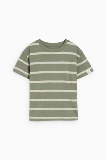 Kinderen: jongens - T-shirt - gestreept - groen