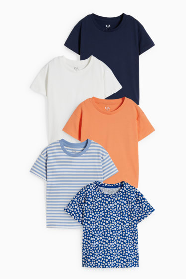 Kinderen - Set van 5 - T-shirt - blauw