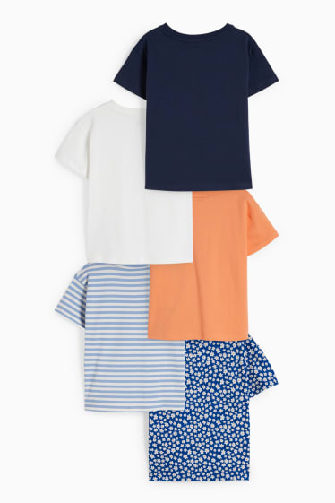 Kinderen: meisjes - Set van 5 - T-shirt - blauw