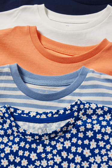 Kinderen: meisjes - Set van 5 - T-shirt - blauw