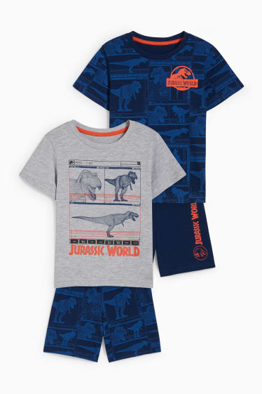 Niños - Pack de 2 - Jurassic World - pijamas cortos - 4 piezas - gris claro jaspeado