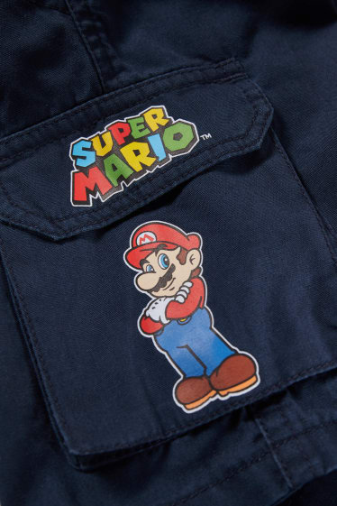 Copii - Super Mario - pantaloni scurți cargo - albastru închis