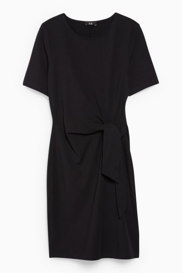 Femmes - Robe ornée d'un nœud - noir