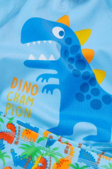 Bébés garçons - Dinosaure - ensemble de bain à protection UV pour bébé - 3 pièces - bleu clair