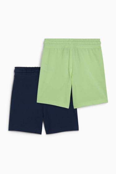 Enfants garçons - Lot de 2 - Dino - shorts - bleu foncé