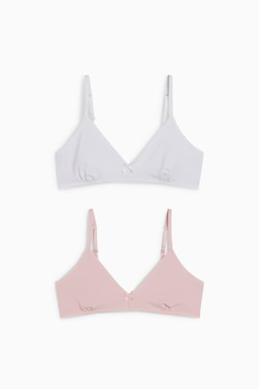 Children - Multipack of 2 - non-wired bra - white / rose