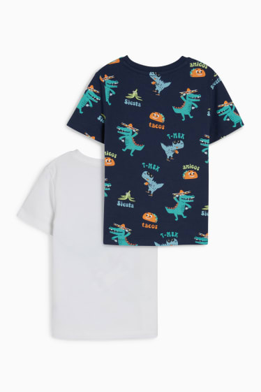 Kinder Buben - Multipack 2er - Kurzarmshirt - dunkelblau