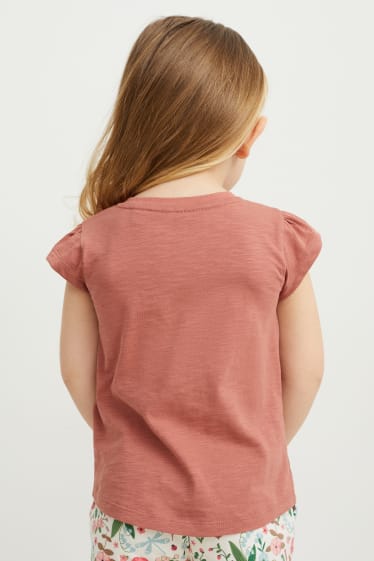 Enfants filles - Ensemble - T-shirt et bandeau cheveux - 2 pièces - marron clair