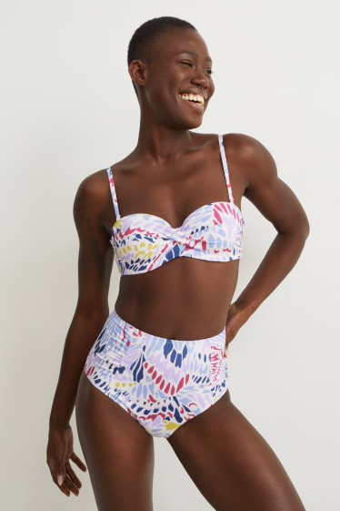 Donna - Slip bikini - vita alta - LYCRA® XTRA LIFE™ - fantasia - rosa