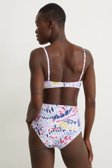 Women - Bikini bottoms - high waist - LYCRA® XTRA LIFE™ - patterned - rose