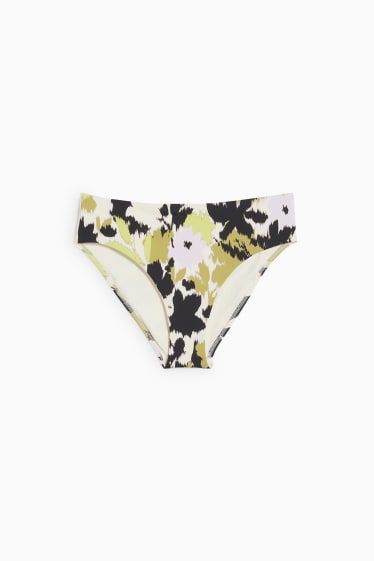 Damen - Bikini-Hose - Mid Waist - gemustert - beige