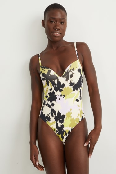 Femei - Costum de baie - vătuit - LYCRA® XTRA LIFE™ - cu model - bej