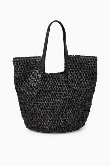 Women - Straw bag - black