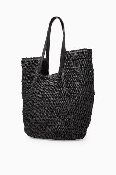 Women - Straw bag - black