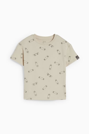 Children - Short sleeve T-shirt - patterned - light beige