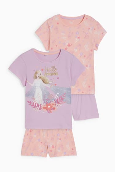 Niños - Pack de 2 - Frozen - pijamas cortos - 4 piezas - rosa