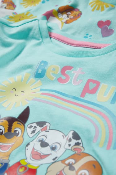 Niños: niñas - Pack de 2 - La Patrulla Canina - pijamas cortos - 4 piezas - verde claro