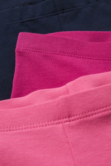 Kinderen: meisjes - Set van 3 - capri legging - fuchsiarood