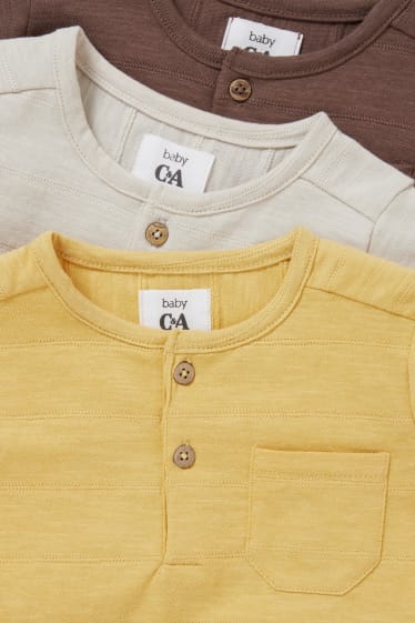 Baby Jungen - Multipack 3er - Baby-Kurzarmshirt - hellgrau-melange