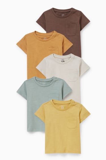Miminka - Multipack 5 ks - tričko s krátkým rukávem pro miminka - žlutá