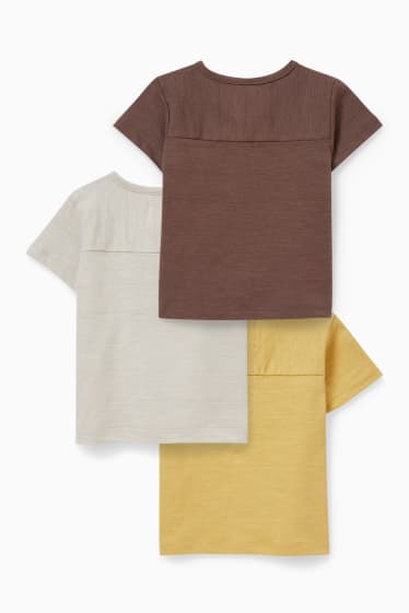 Baby Jungen - Multipack 3er - Baby-Kurzarmshirt - hellgrau-melange