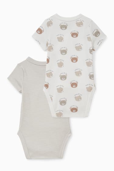 Unisex - Paquet de 2 - bodi creuat per a nadó - blanc trencat