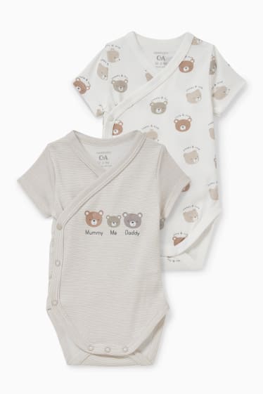 Unisex - Paquet de 2 - bodi creuat per a nadó - blanc trencat