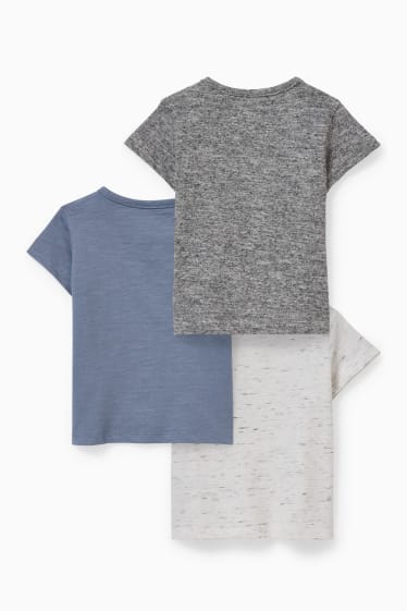 Baby Buben - Multipack 3er - Baby-Kurzarmshirt - grau