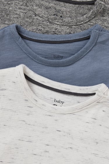 Baby Buben - Multipack 3er - Baby-Kurzarmshirt - grau