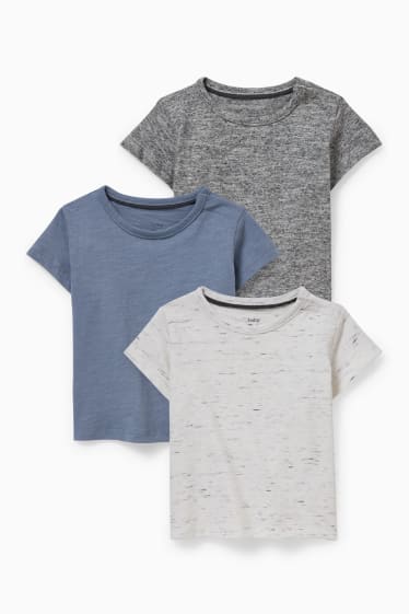 Baby Buben - Multipack 3er - Baby-Kurzarmshirt - grau