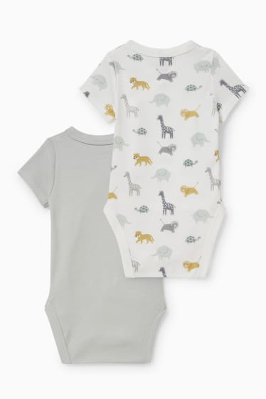 Baby: jongens - Set van 2 - wikkelrompertje - mintgroen